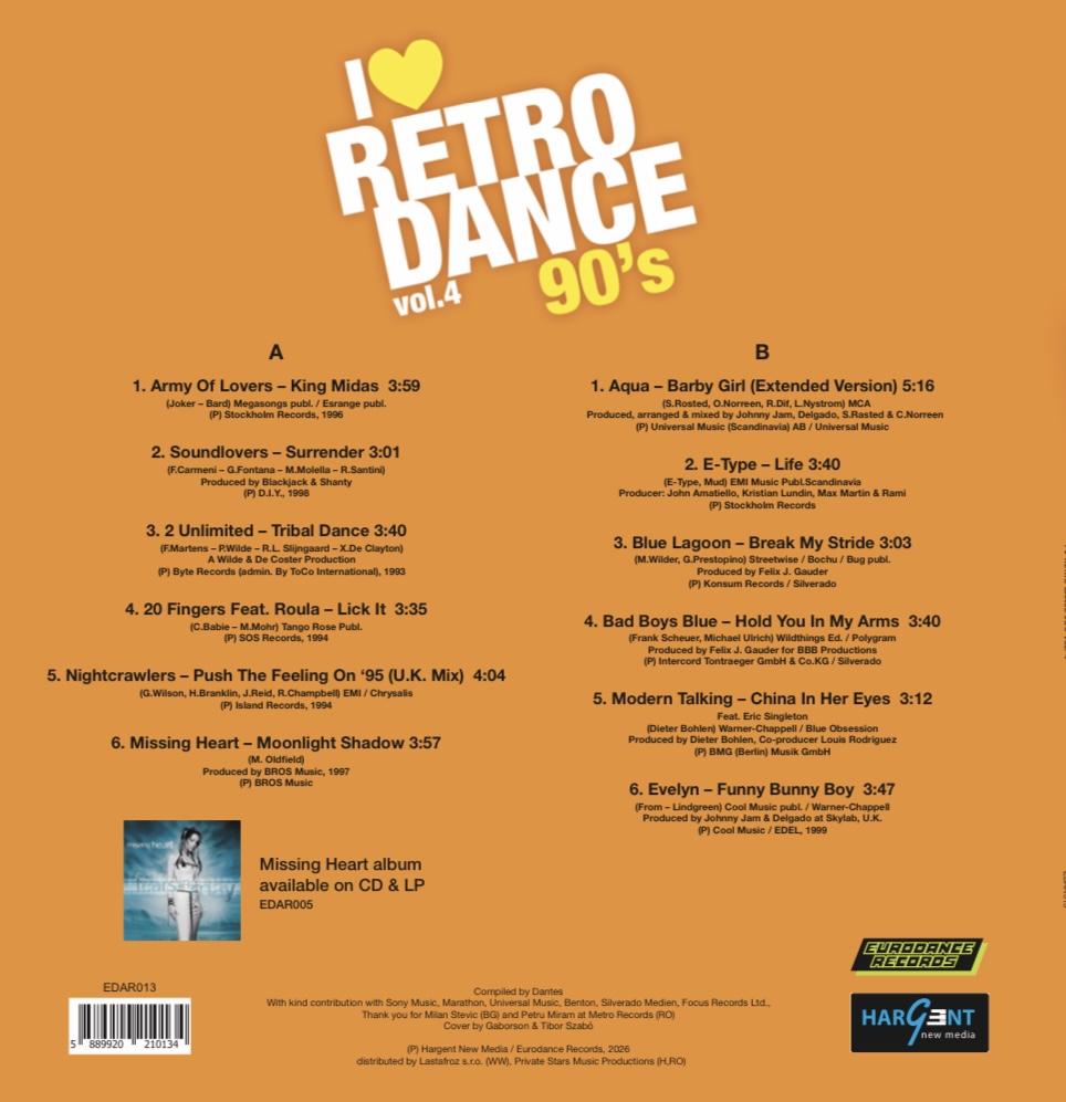 I LOVE RETRO DANCE 90’s vol.4 (compilation) NEW RELEASE - PRE-ORDER - Image 2